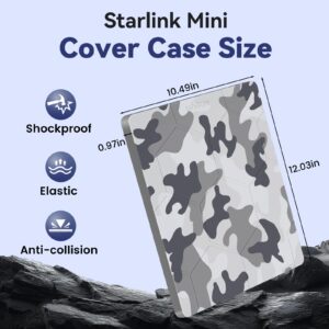 Starlink Mini Protective Cover Case, Hailproof Liquid Silicone Protective Case for Starlink Mini Dish, Starlink Minis Accessories Waterproof Shockproof Portable (Camo)