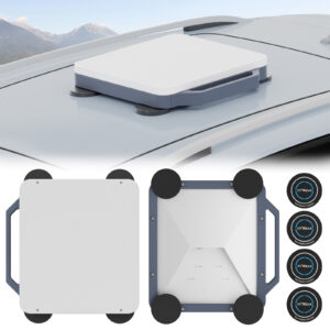 Starlink Mini Magnetic Mount with Protective Case & 4PCS Self-Adhesive Metal Plates, 300lbs Ultra-Durable, Hail & UV Resistant Starlink Mini Roof Mount for RVs, UTVs, Trucks, Cars & Boats