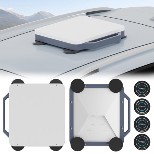 Starlink Mini Magnetic Mount with Protective Case & 4PCS Self-Adhesive Metal Plates, 300lbs Ultra-Durable, Hail & UV Resistant Starlink Mini Roof Mount for RVs, UTVs, Trucks, Cars & Boats