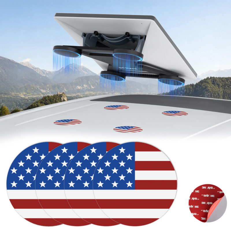 主图1 4PCS Magnetic Mount Plates for Starlink Mini/Gen 3, Adhesive Metal Plates Magnetic Pads for Satellite Dish Magnetic Mount, Antenna Mounting Kit for Car Truck SUV Aluminum/Glass Roof, Flag