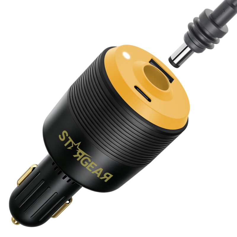 Starlink Mini 3-in-1 Car Adapter, 12V to 30V DC Step Up Converter with Dual USB Ports, 60W Car Cigarette Lighter Adapter for Starlink Mini, Supports 16AWG 50M Cable,Ideal for RV,Boat,Trailer
