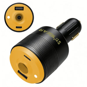 Starlink Mini 3-in-1 Car Adapter, 12V to 30V DC Step Up Converter with Dual USB Ports, 60W Car Cigarette Lighter Adapter for Starlink Mini, Supports 16AWG 50M Cable,Ideal for RV,Boat,Trailer