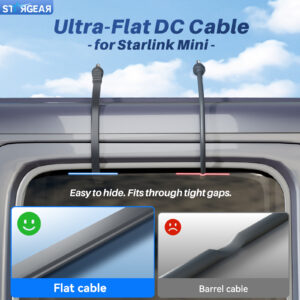 副图1 Starlink Mini Cable , 20AWG Starlink Mini Flat Hidden DC Power Cable, Ultra Slim Waterproof Power Cord for Easy Door & Window Closing, Starlink Mini Accessories for RV Camping Travel