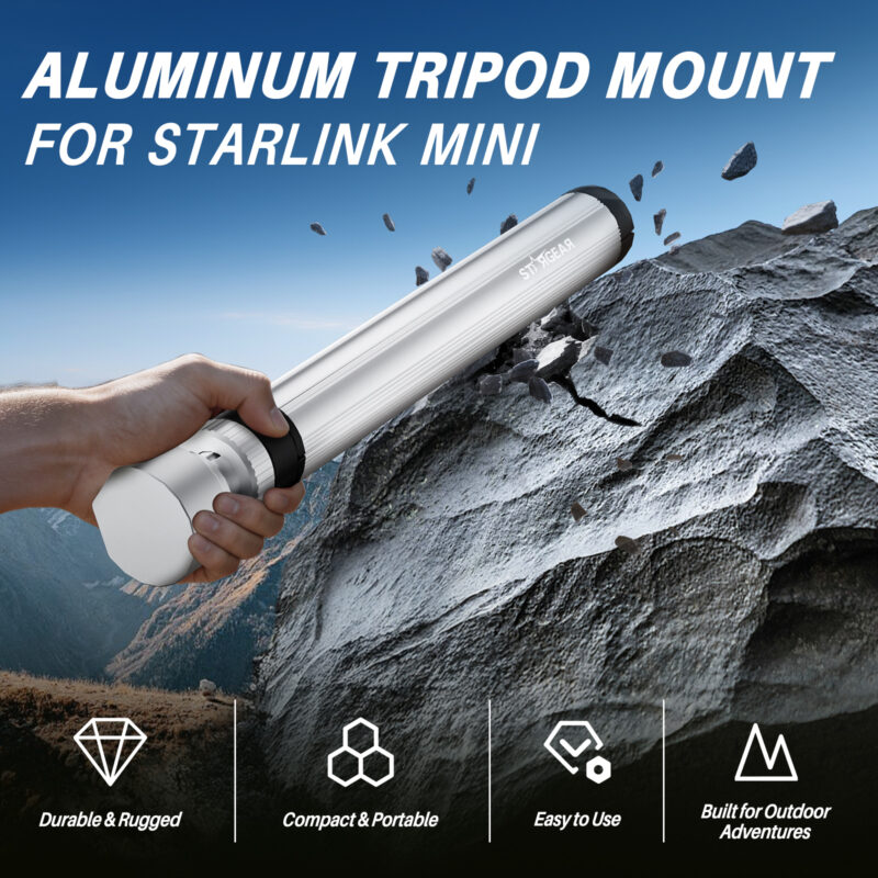 副图1 Starlink Mini Tripod Mount, All Aluminum Portable Starlink Mini Mount, Stable Tripod Stand Compatible with New & Old Pipe Mount Adapters, Starlink Mini Kit Accessories for RV Travel Camping
