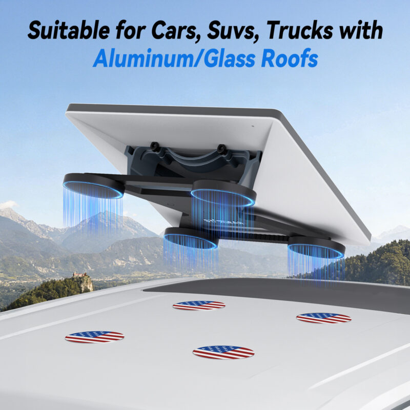 副图1 4PCS Magnetic Mount Plates for Starlink Mini/Gen 3, Adhesive Metal Plates Magnetic Pads for Satellite Dish Magnetic Mount, Antenna Mounting Kit for Car Truck SUV Aluminum/Glass Roof, Flag