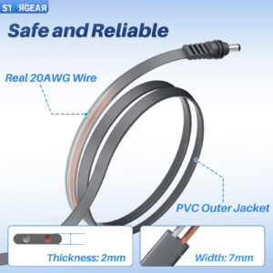 副图2 Starlink Mini Cable , 20AWG Starlink Mini Flat Hidden DC Power Cable, Ultra Slim Waterproof Power Cord for Easy Door & Window Closing, Starlink Mini Accessories for RV Camping Travel