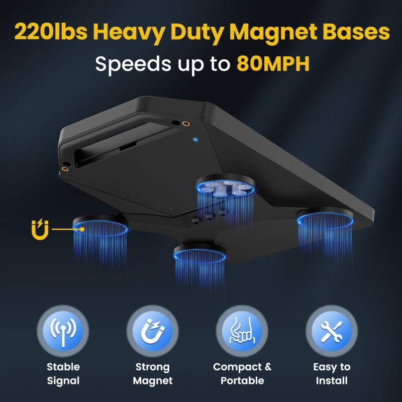 200lbs Strong Magnetic Mount with Protective Case for Starlink Mini, 2 in 1 Satellite Dish Mounting Kit Antenna Accessory with Handle Shoulder Strap & 1/4"-20 Nuts for RVs Car Boat/Road Trip