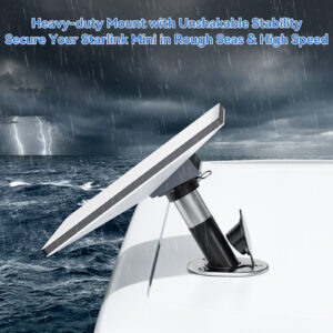 副图2 Starlink Mini Mount, Heavy-Duty & Lockable Starlink Mini Boat Mount, Marine-Grade 360° Swive Fishing Rod Holder Mount for Satellite Dish, Starlink Mini Kit for Boats Yachts Sailboats Trawlers