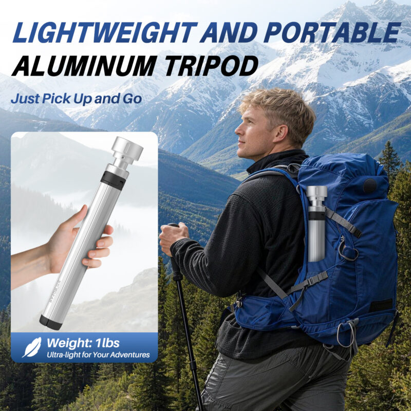副图3 Starlink Mini Tripod Mount, All Aluminum Portable Starlink Mini Mount, Stable Tripod Stand Compatible with New & Old Pipe Mount Adapters, Starlink Mini Kit Accessories for RV Travel Camping