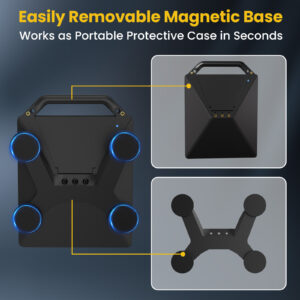 200lbs Strong Magnetic Mount with Protective Case for Starlink Mini, 2 in 1 Satellite Dish Mounting Kit Antenna Accessory with Handle Shoulder Strap & 1/4"-20 Nuts for RVs Car Boat/Road Trip