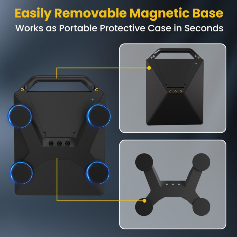 200lbs Strong Magnetic Mount with Protective Case for Starlink Mini, 2 in 1 Satellite Dish Mounting Kit Antenna Accessory with Handle Shoulder Strap & 1/4"-20 Nuts for RVs Car Boat/Road Trip
