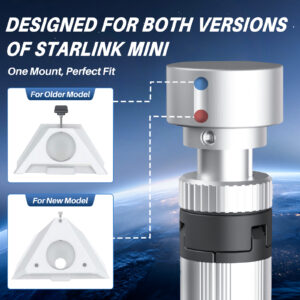 副图4 Starlink Mini Tripod Mount, All Aluminum Portable Starlink Mini Mount, Stable Tripod Stand Compatible with New & Old Pipe Mount Adapters, Starlink Mini Kit Accessories for RV Travel Camping