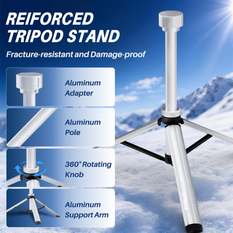 副图5 Starlink Mini Tripod Mount, All Aluminum Portable Starlink Mini Mount, Stable Tripod Stand Compatible with New & Old Pipe Mount Adapters, Starlink Mini Kit Accessories for RV Travel Camping