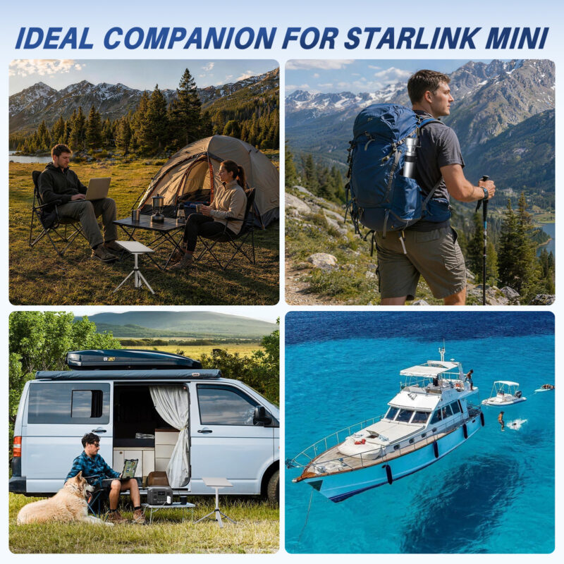 副图7 Starlink Mini Tripod Mount, All Aluminum Portable Starlink Mini Mount, Stable Tripod Stand Compatible with New & Old Pipe Mount Adapters, Starlink Mini Kit Accessories for RV Travel Camping