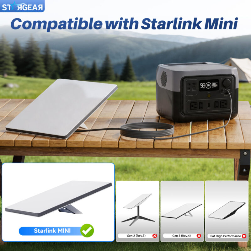 副图8 Starlink Mini Cable , 20AWG Starlink Mini Flat Hidden DC Power Cable, Ultra Slim Waterproof Power Cord for Easy Door & Window Closing, Starlink Mini Accessories for RV Camping Travel