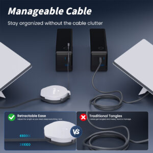 Starlink Mini Cable 6.5FT, USB-C Retractable Cable with Smart Protocol Chip, 140W Starlink USB C to DC Power Cable with Indicator Light, Work with 20V/100W, 28V/140W PD Power Source
