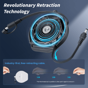 Starlink Mini Cable 6.5FT, USB-C Retractable Cable with Smart Protocol Chip, 140W Starlink USB C to DC Power Cable with Indicator Light, Work with 20V/100W, 28V/140W PD Power Source