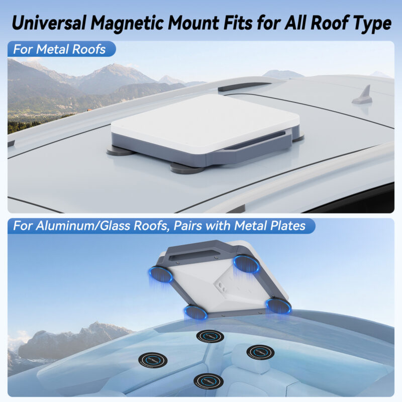 副图1 Starlink Mini Magnetic Mount with Protective Case & 4PCS Self-Adhesive Metal Plates, 300lbs Ultra-Durable, Hail & UV Resistant Starlink Mini Roof Mount for RVs, UTVs, Trucks, Cars & Boats