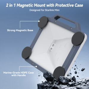 副图2 Starlink Mini Magnetic Mount with Protective Case & 4PCS Self-Adhesive Metal Plates, 300lbs Ultra-Durable, Hail & UV Resistant Starlink Mini Roof Mount for RVs, UTVs, Trucks, Cars & Boats