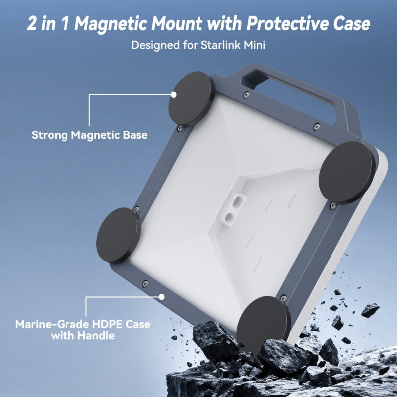 副图2 Starlink Mini Magnetic Mount with Protective Case & 4PCS Self-Adhesive Metal Plates, 300lbs Ultra-Durable, Hail & UV Resistant Starlink Mini Roof Mount for RVs, UTVs, Trucks, Cars & Boats