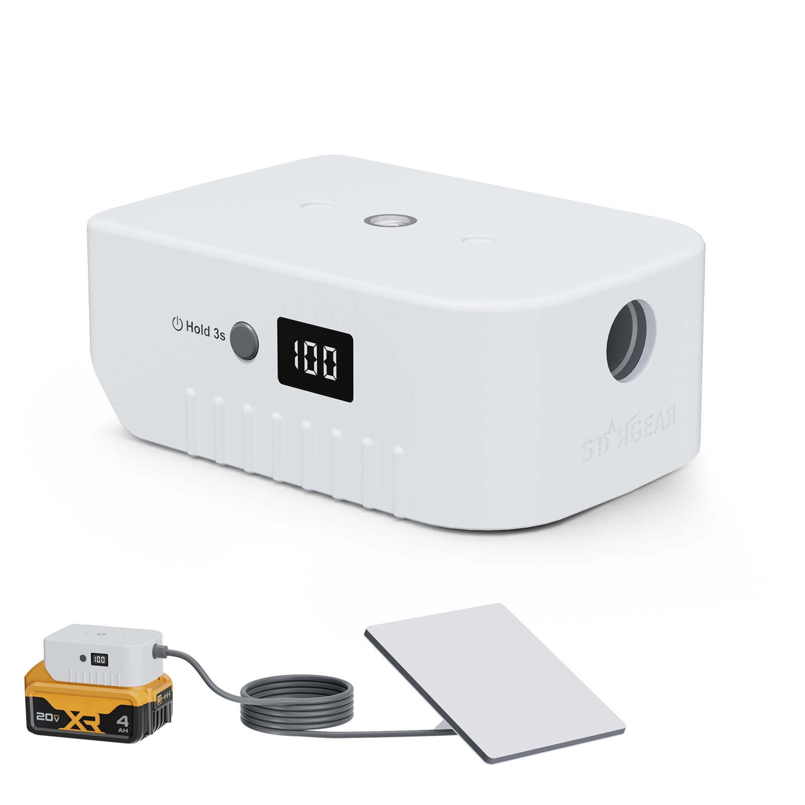 Starlink Mini Power Adapter for De.Walt 20V Battery, Over-Discharge Protection, Battery Level Display & ON/OFF Switch
