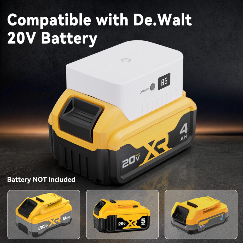 Starlink Mini Power Adapter for De.Walt 20V Battery, Over-Discharge Protection, Battery Level Display & ON/OFF Switch