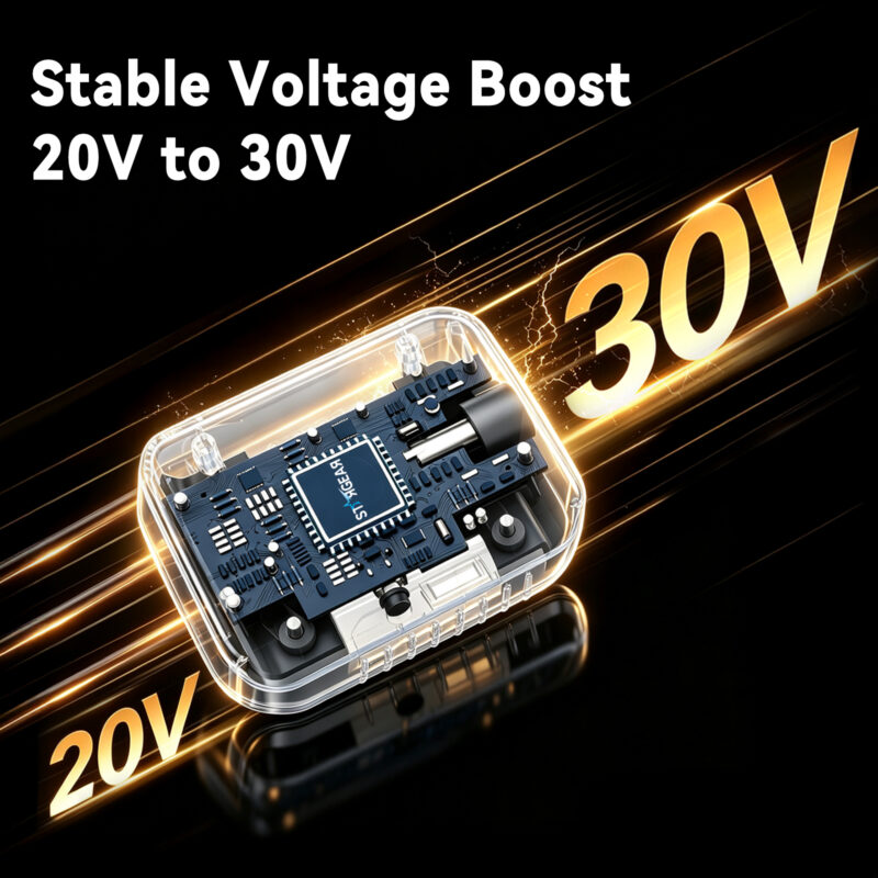 Starlink Mini Power Adapter for De.Walt 20V Battery, Over-Discharge Protection, Battery Level Display & ON/OFF Switch