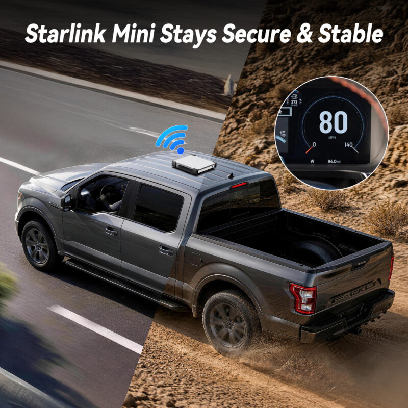 STARGEAR for Starlink Mini Mount, 200lbs Magnetic with 4MM Acrylic Shield Weatherproof, Hail & UV Resistant Starlink Mini Magnetic Mount, Starlink Mini Roof Mount Compatible with Third-Party Battery