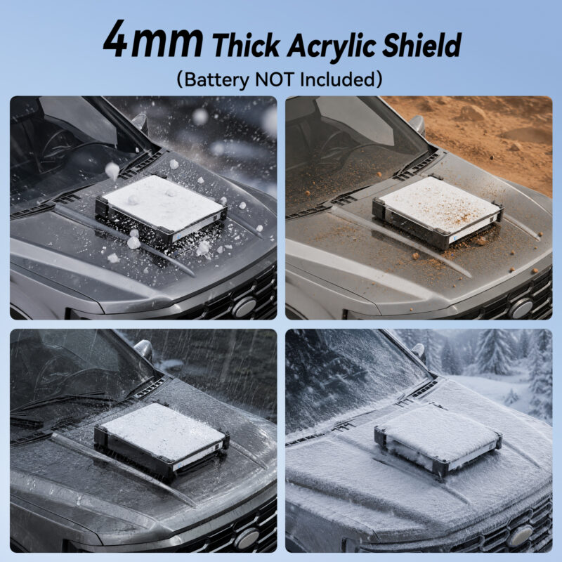 STARGEAR for Starlink Mini Mount, 200lbs Magnetic with 4MM Acrylic Shield Weatherproof, Hail & UV Resistant Starlink Mini Magnetic Mount, Starlink Mini Roof Mount Compatible with Third-Party Battery