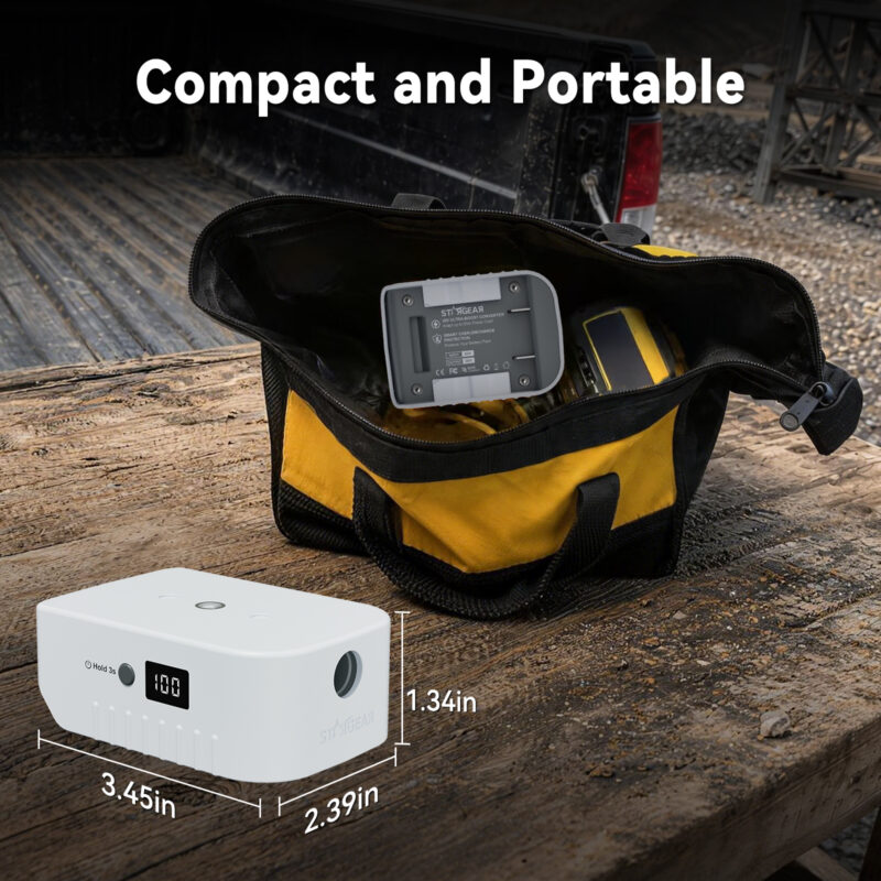 Starlink Mini Power Adapter for De.Walt 20V Battery, Over-Discharge Protection, Battery Level Display & ON/OFF Switch