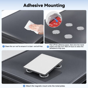 STARGEAR for Starlink Mini/Gen 3 Magnetic Mount Plates,4MM Thick Metal Pads 4PCS 80MM Adhesive Metal Plate Magnetic Pads for Starlink Magnetic Mount for rv Car Truck SUV Aluminum/Fiberglass Cab Roof
