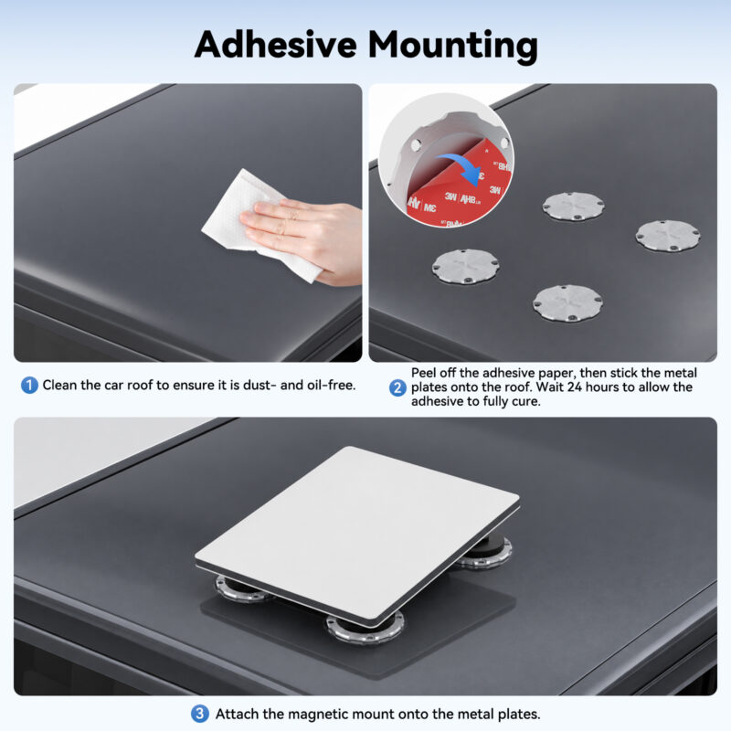 STARGEAR for Starlink Mini/Gen 3 Magnetic Mount Plates,4MM Thick Metal Pads 4PCS 80MM Adhesive Metal Plate Magnetic Pads for Starlink Magnetic Mount for rv Car Truck SUV Aluminum/Fiberglass Cab Roof